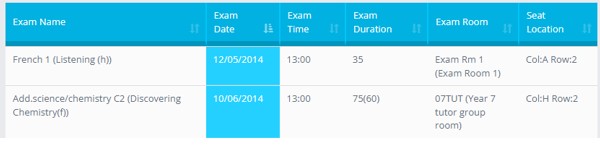 Exam timetables image